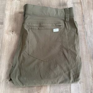 Orvis Hiking Pants Men 38 x 32 Olive Green Outdoor Fishing Water Repellant Nylon
